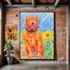 Custom Child Drawing Style Dog Portrait Custom Child Drawing Style Dog Portrait, Personalized Pet Gift