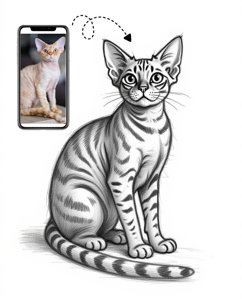 Custom Charcoal Cat Portrait Custom Charcoal Cat Portrait, Cat Memorial Gift