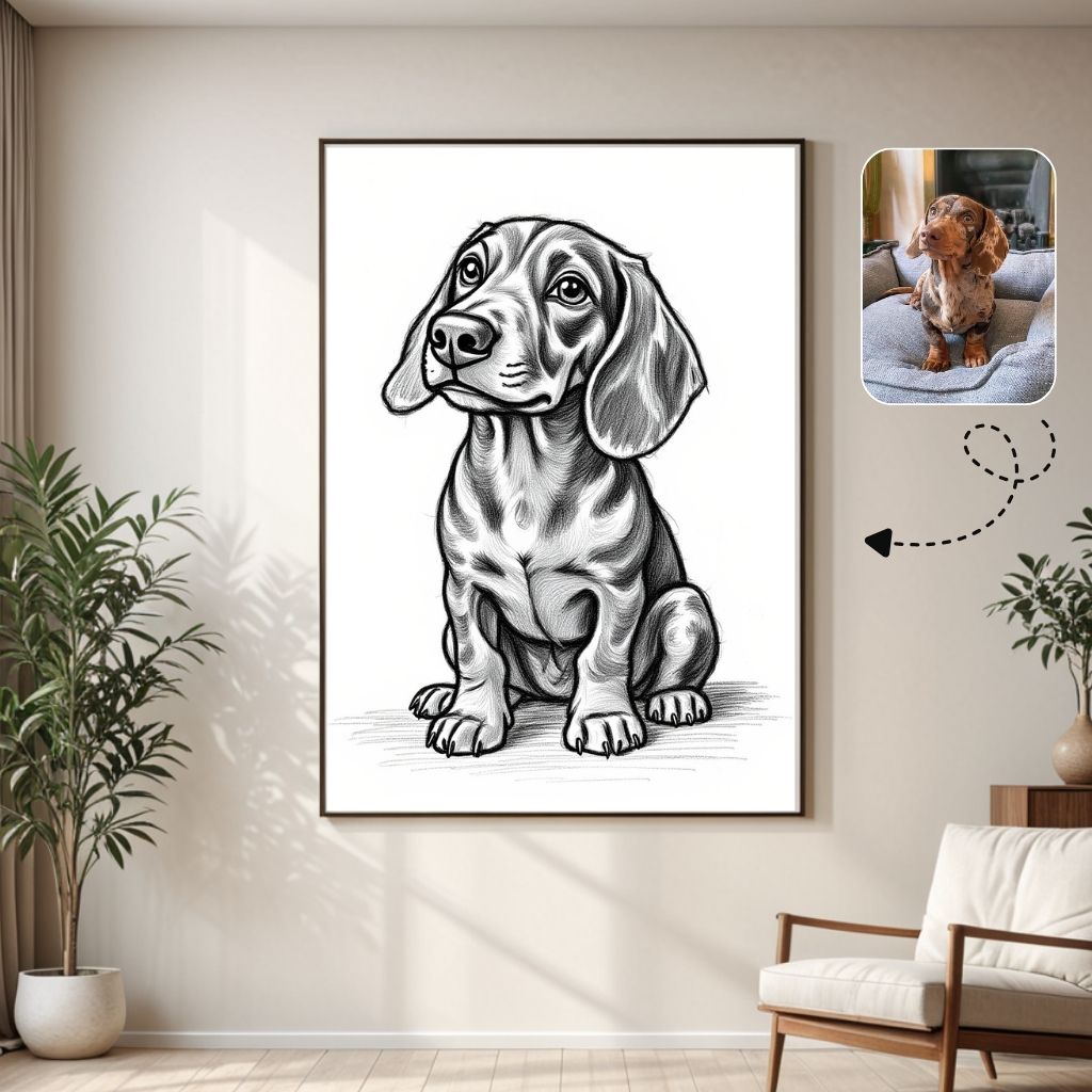 Custom Charcoal Dog Portrait Custom Charcoal Dog Portrait, Dog Dad Gift