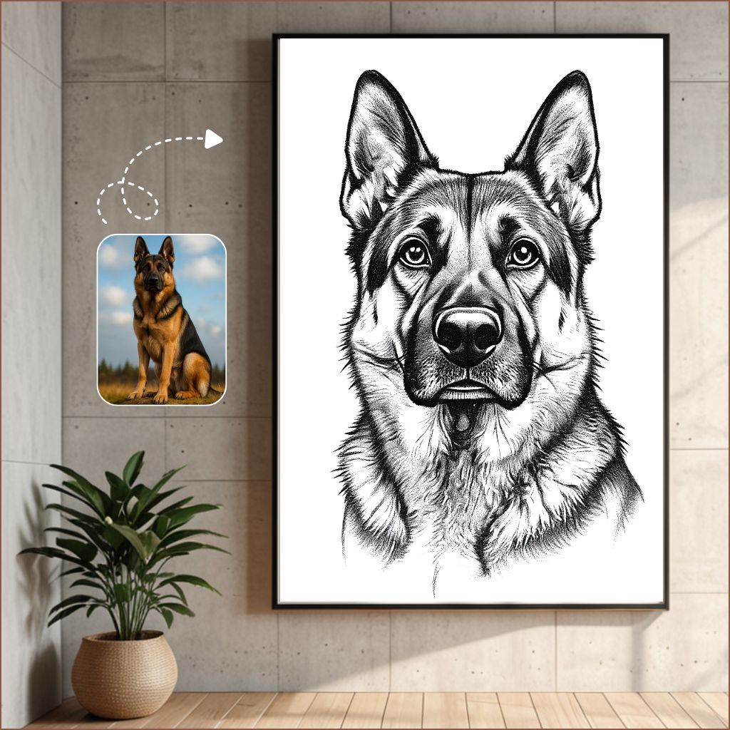 Custom Charcoal Dog Portrait Custom Charcoal Dog Portrait, Dog Mom Gift