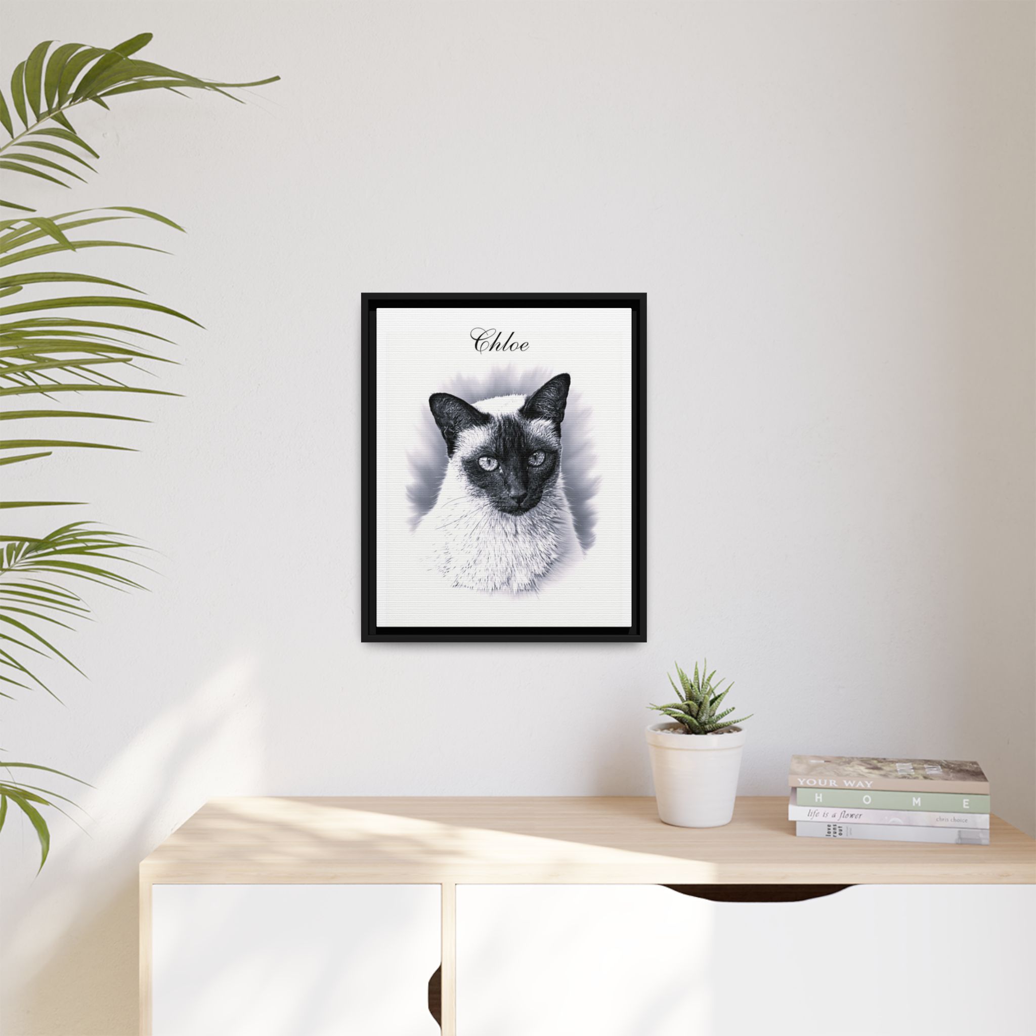 Minimalist B&W Cat Memorial Portrait Minimalist B&W Cat Memorial Portrait, Minimalist Pet Memorial