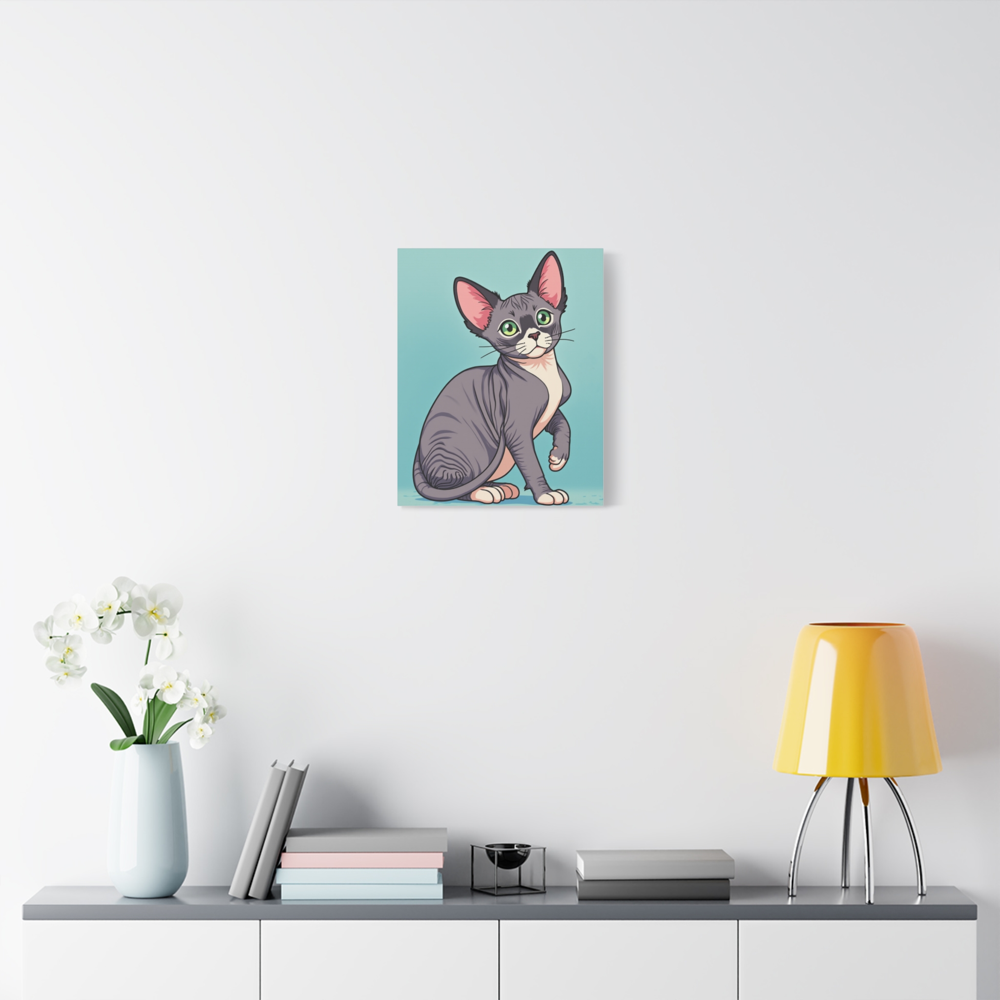 Digital cat portrait, cartoon style Custom Cat Cartoon Portrait, Cat Memorial