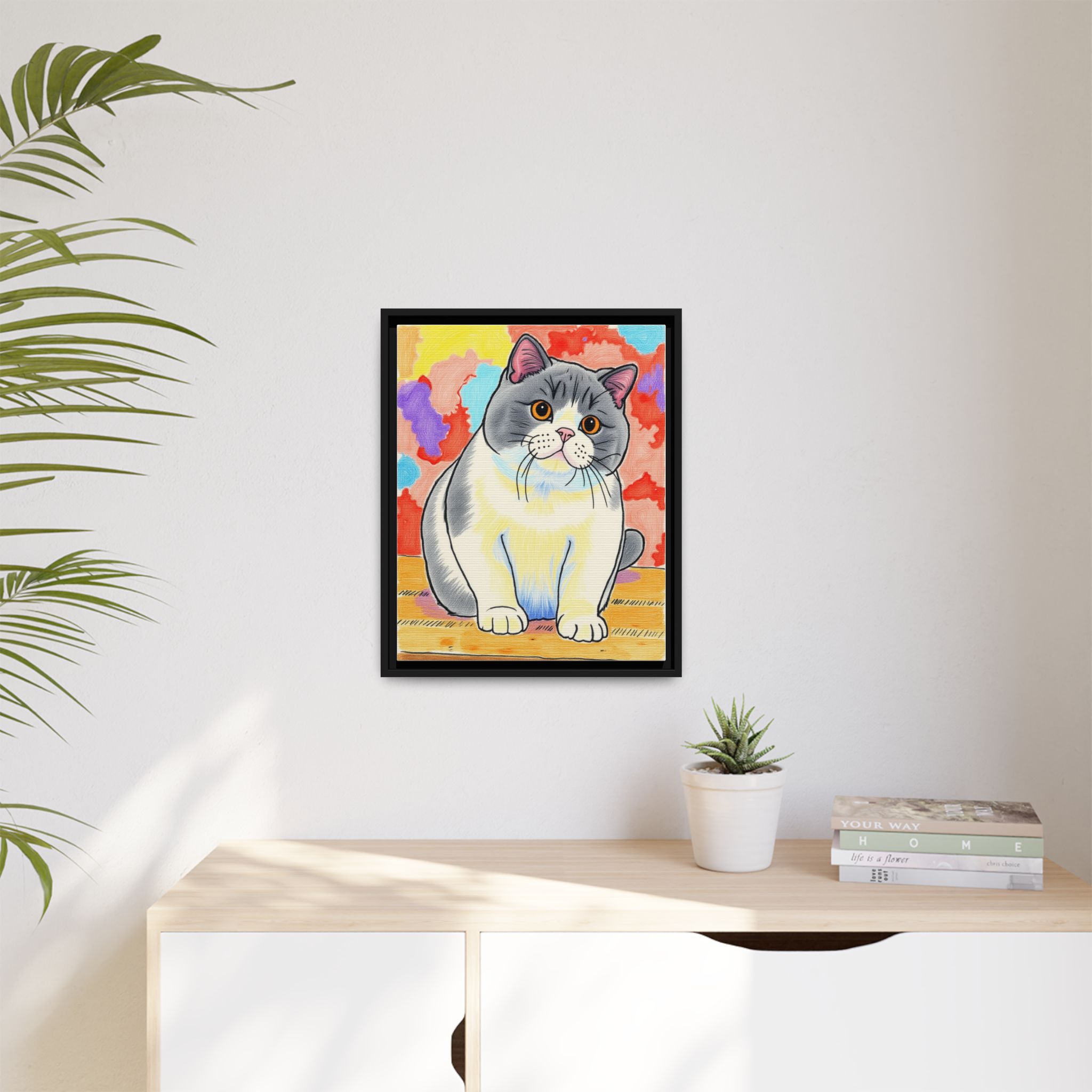 Custom Child Drawing Style Cat Portrait Custom Child Drawing Style Cat Portrait, british shorthair, Gift for Pet Lovers