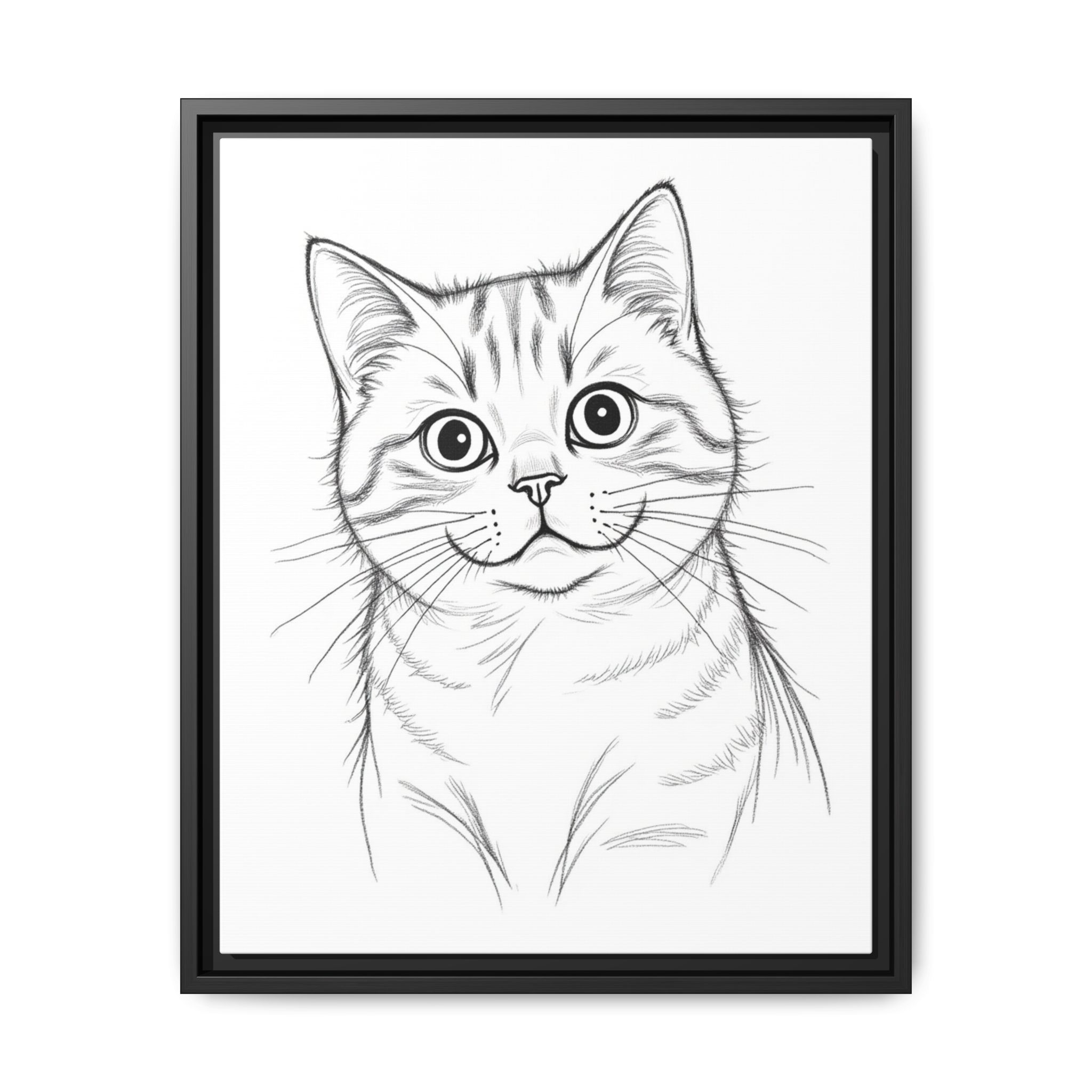 Custom Pencil Sketch Cat Portrait, Cat Memorial Gift