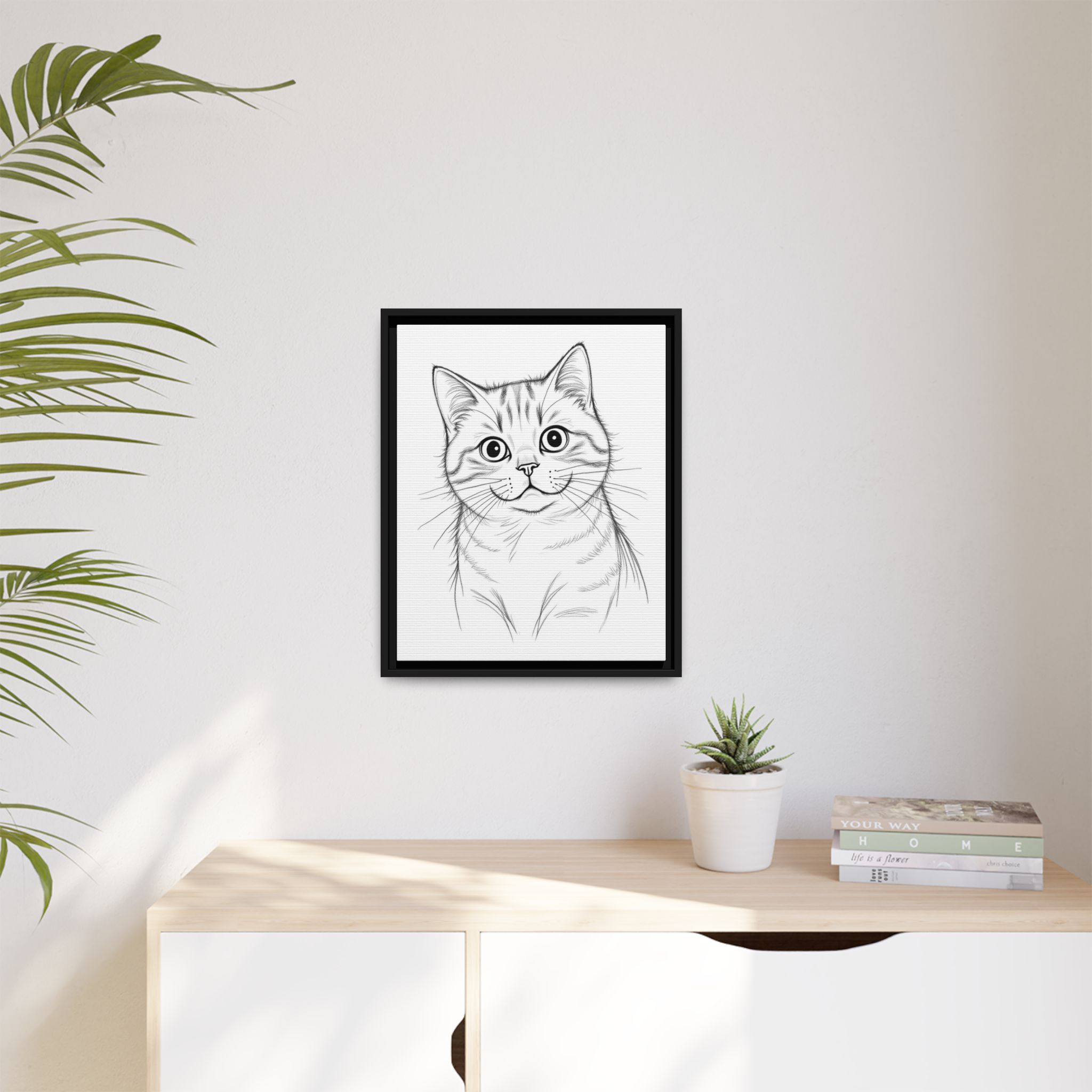 Custom Pencil Sketch Cat Portrait, Digital Pet Illustration