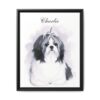 Custom dog portrait Minimalist B&W Dog Memorial Portrait, Pet Loss Gift
