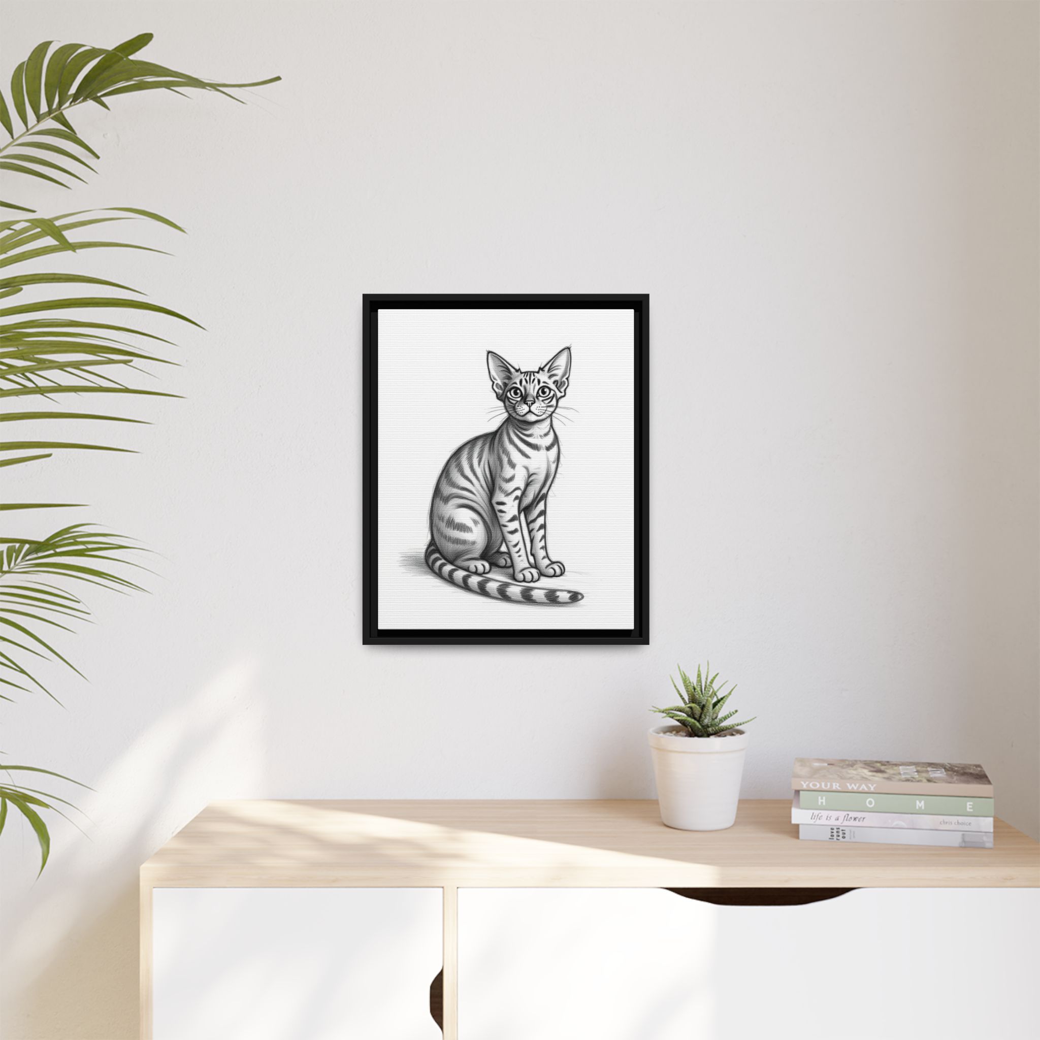 Custom Charcoal Cat Portrait, Minimalist Pet Memorial