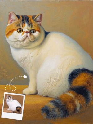 Digital oil painting pet portrait on canvas texture, high-res printable pet art file, cat Mom Gift