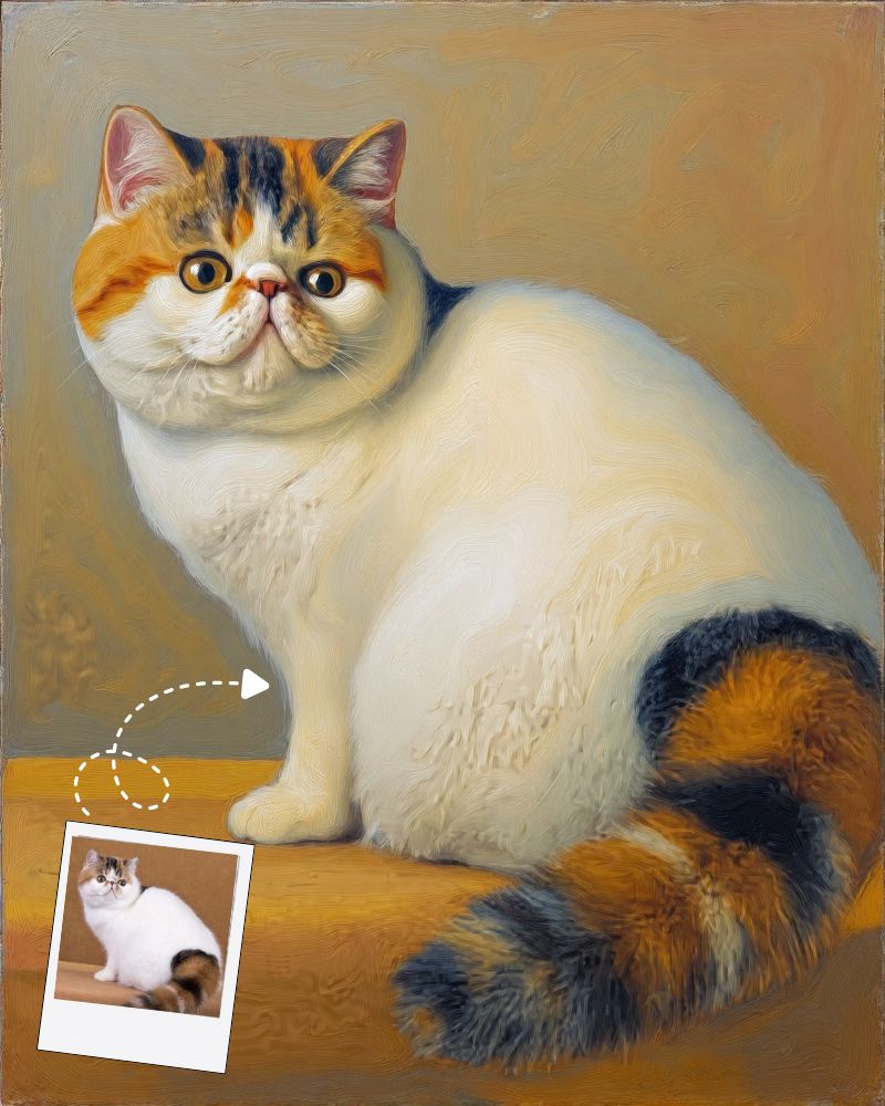 Digital oil painting pet portrait on canvas texture, high-res printable pet art file, cat Mom Gift