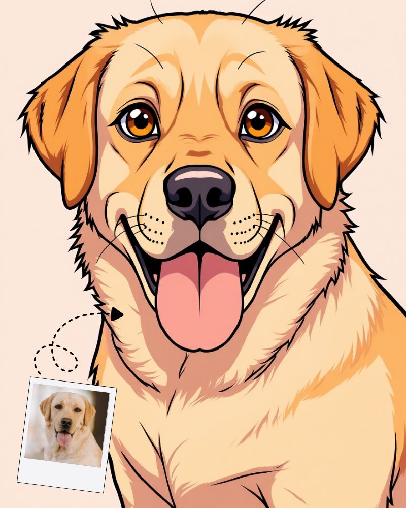 Digital cartoon dog portrait Custom digital cartoon pet portrait, personalized animated style dog illustration file, Dog Dad Gift