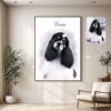 Custom B&W Dog Memorial Portrait Minimalist B&W Dog Memorial Portrait, Dog Memorial Gift