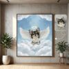 Memorial Angel Wing Tribute Dog Portrait, chihuahua, Pet Loss Gift