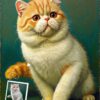 Custom Oil Painting Cat Portrait, Personalized Pet Gift