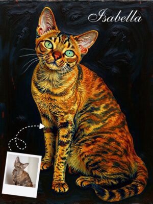 Eternal Light Cat Memorial Portrait, Cat Remembrance Art
