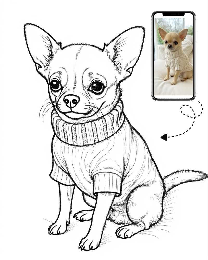Custom Pencil Sketch Dog Portrait, Dog Portrait Funny