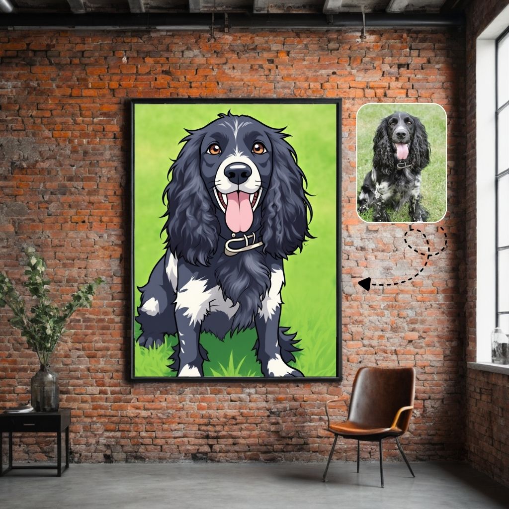 Custom Cartoon Dog Portrait Custom Cartoon Dog Portrait, Dog Mom Gift