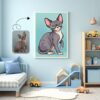 Custom Cat Cartoon Portrait, Custom Cat Cartoon Portrait, sphynx, Digital Pet Illustration