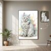 Custom Watercolor Cat Portrait Cat Watercolor Custom Portrait, Cat Mom Gift