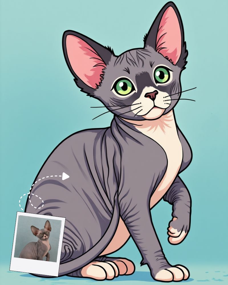 Custom Cat Cartoon Portrait Custom Cat Cartoon Portrait, Personalized Pet Gift
