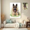 Watercolor Custom Pet Portrait Watercolor German Shepherd painting, watercolor home decor, Dog Portrait