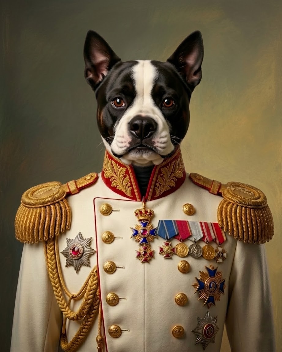 Royal Pet Portrait Custom Dog Portrait, Personalized Pet Gift, Admiral Pet Portrait, Royal Pet Portrait