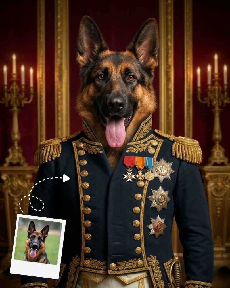 Custom Dog Portrait, Personalized Pet Gift, General Pet Portrait, Royal Pet Portrait