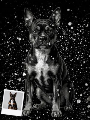 The Cosmic Dust Celestial Dog Portrait