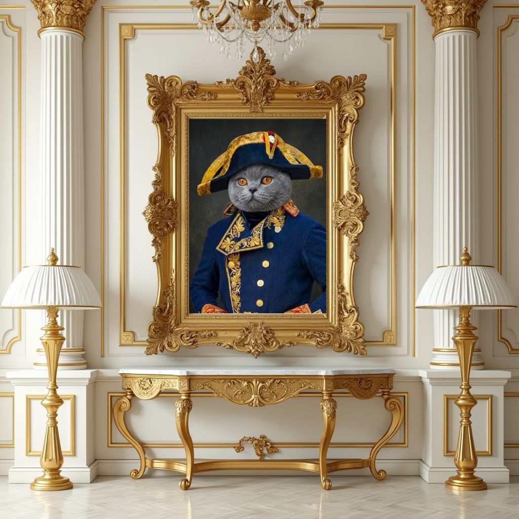 Napoleon Pet Portrait Custom Dog Portrait, Personalized Pet Gift, Napoleon Pet Portrait, Royal Pet Portrait