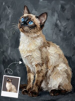 Custom Textured Oil Cat Portrait