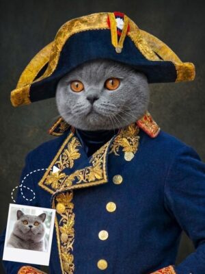 Custom Dog Portrait, Personalized Pet Gift, Napoleon Pet Portrait, Royal Pet Portrait