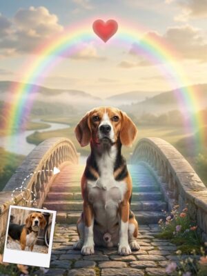 The Rainbow Bridge Memorial Dog Portrait