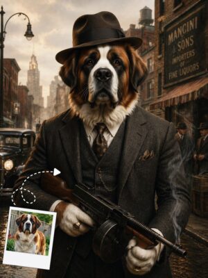 The Lone Boss Gangster Dog Portrait