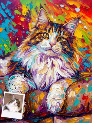 The Expressionist Color Burst Cat Portrait